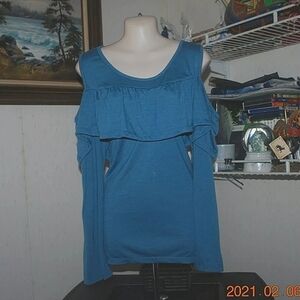 💖Women's "French Laundry" Open Shoulder Shirt Size 2X